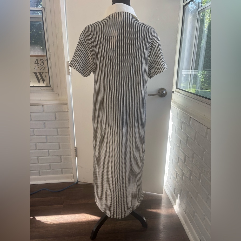Blue Tassel at Anthropologie NEW WITH TAGS Collared Midi Dress Medium - Picture 5 of 12
